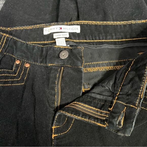 TOMMY HILFIGER Black Hipster Boot Corduroy Pants Women's 12 #772 - Picture 7 of 13